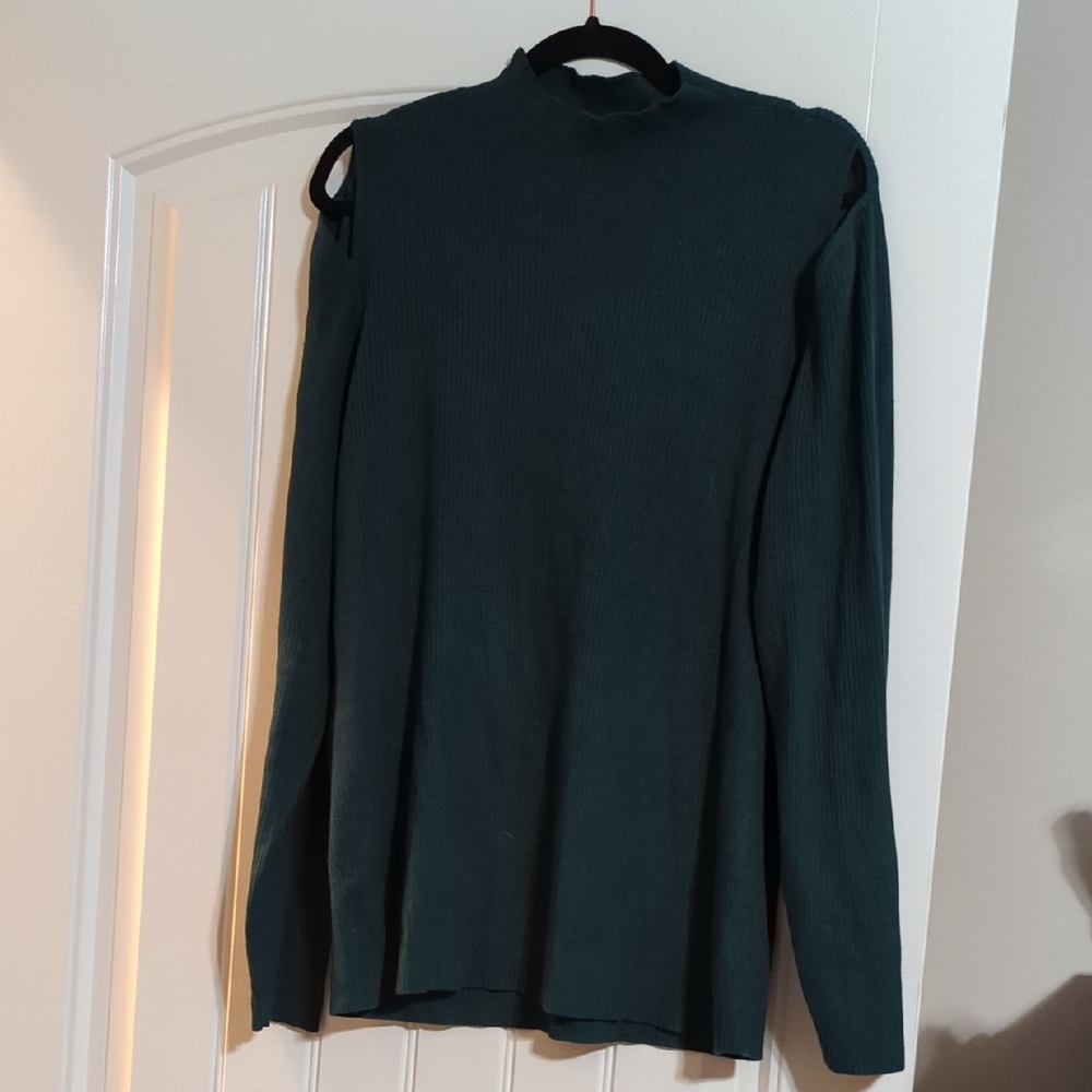 Lane Bryant Teal Ribbed Knit Top